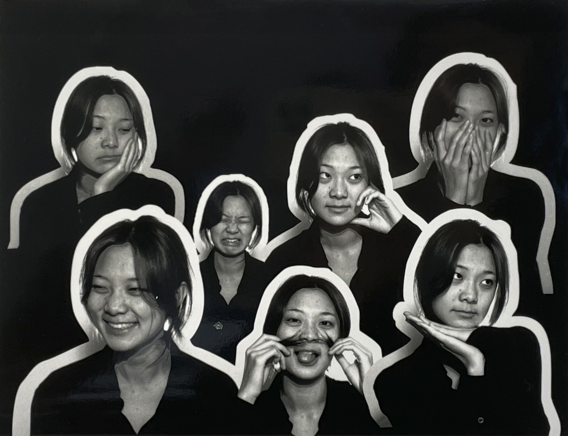 Multiple images of the same person making various facial expressions